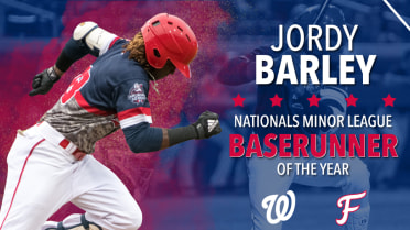 Jordy Barley named Nationals Minor League Baserunner of the Year