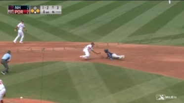 Chavez Young evades the tag with a slick swim move