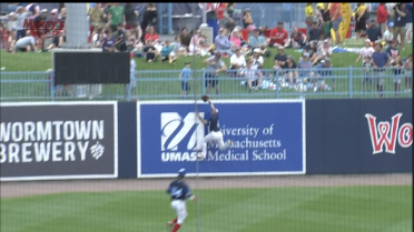 Worcester's Matheny makes leaping grab at wall
