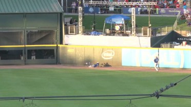 Henry Ramos makes an incredible catch at Dell Diamond