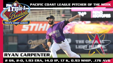 Carpenter Wins Second PCL Pitcher of the Week Award of 2017