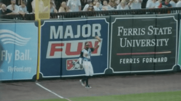 Chacon leaps at the pole to rob homer for WhiteCaps