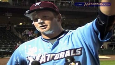 Pounders reacts to his first professional no-hitter