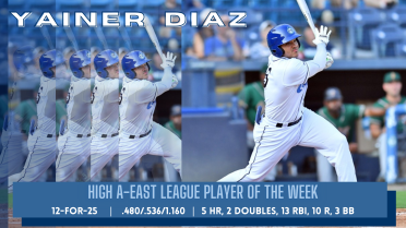 Yainer Diaz Named High-A East League Player of the Week
