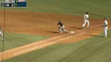 Two RiverDogs score on a squeeze play