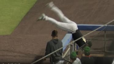 Sheets makes catch over railing for Knights
