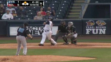 Mud Hens' Collins homers off Frickers building