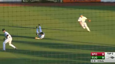Eugene's Hughes dives in right to make catch