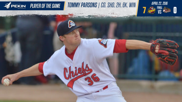 Tommy Parsons Tosses 2-Hit Shutout to Beat Quad Cities