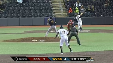 West Virginia's Santos homers to left-center