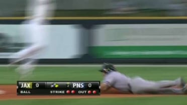 Suns' Realmuto steals second base