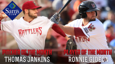 Gideon and Jankins Named Rattlers Player and Pitcher of the Month for August