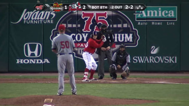 Brock Holt slices a double down the left field line