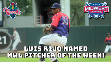 Luis Rijo named Midwest League Pitcher of the Week