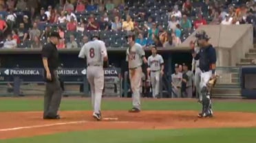 RailRiders' Cave homers off a building