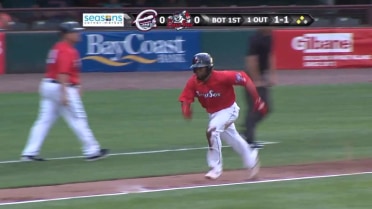 Lind with a sac fly to give the PawSox a 1-0 lead