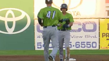 Hillcats' Sam Haggerty doubles home a run