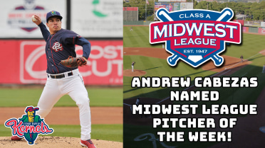 Andrew Cabezas named Midwest League Pitcher of the Week