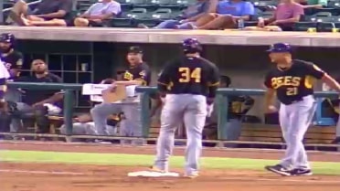Cesar Puello rips a triple for the Bees