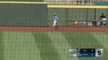 Omaha's Gore leaps high to deny home run
