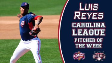Luis Reyes Named Carolina League Pitcher of the Week