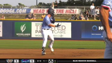 Johnston ties it for Blue Wahoos with homer