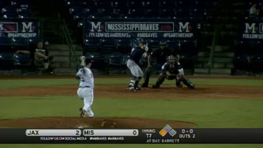 Jacksonville's Barrett knocks in a run with a double