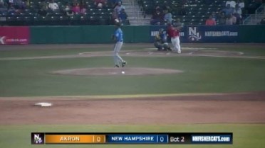Akron's McKenzie ends the inning with a whiff
