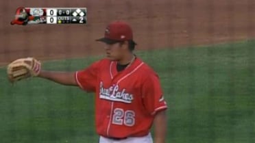 Great Lakes' Julio Urias records a strikeout