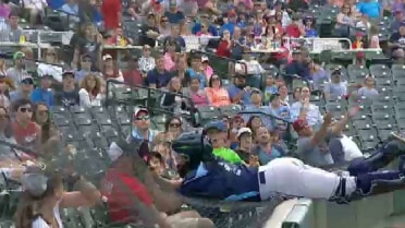 Garrett Stubbs makes a catch for the Hooks