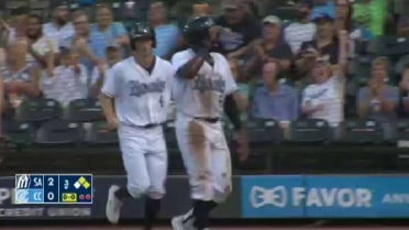 Hooks' Rojas plates a pair of runs with a double