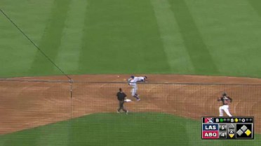 The 51s' Guillorme dives to start a double play