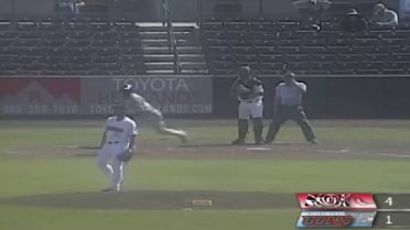 Lake Elsinore's Giron drops in a two-run double