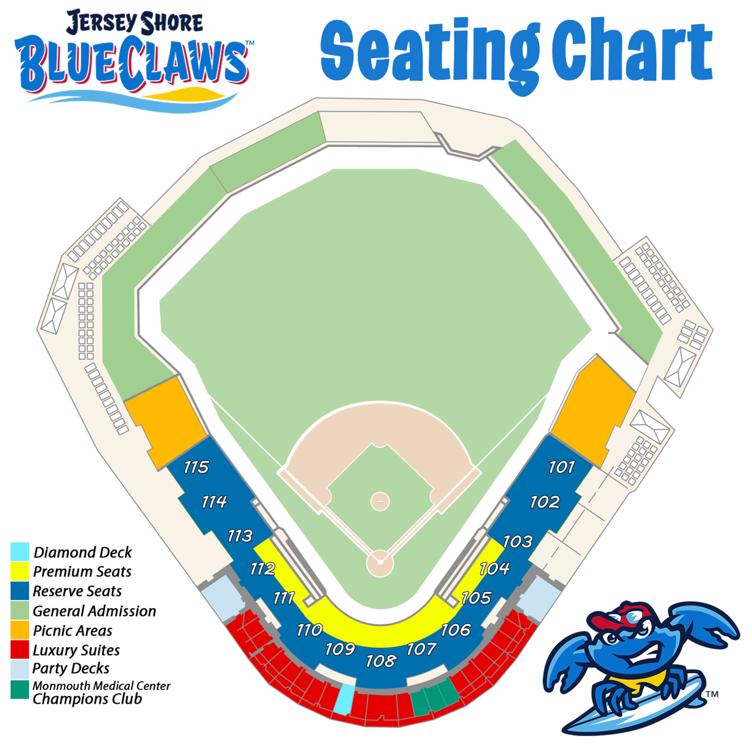 Seating Chart BlueClaws