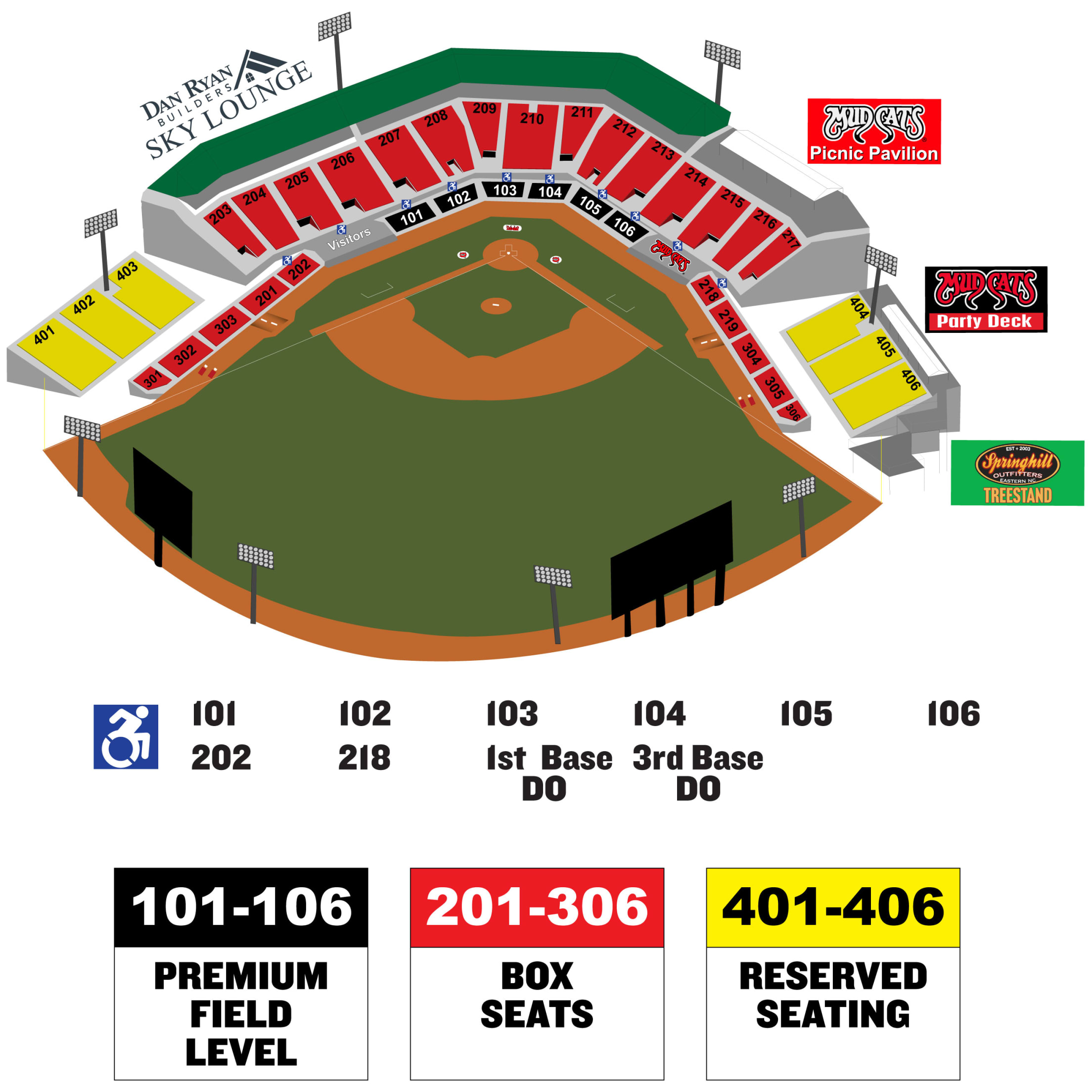 Five County Stadium Seating Chart | Mudcats