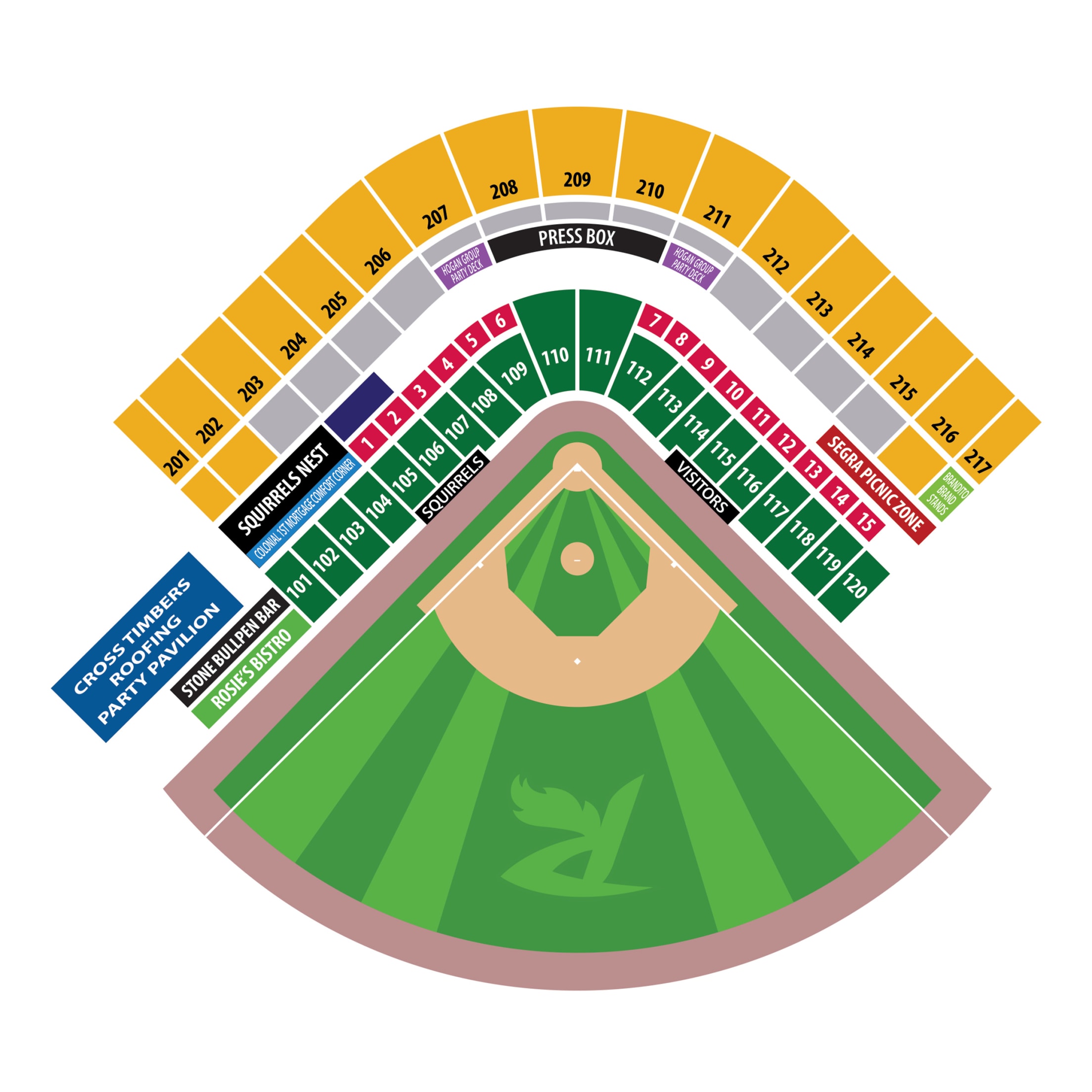 Seating Chart The Diamond Flying Squirrels