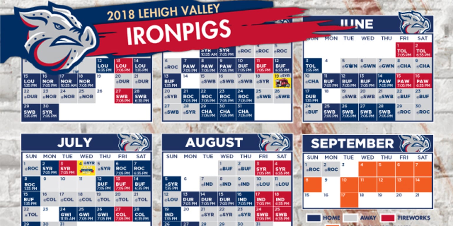 IronPigs Release 2018 Regular-Season Schedule
