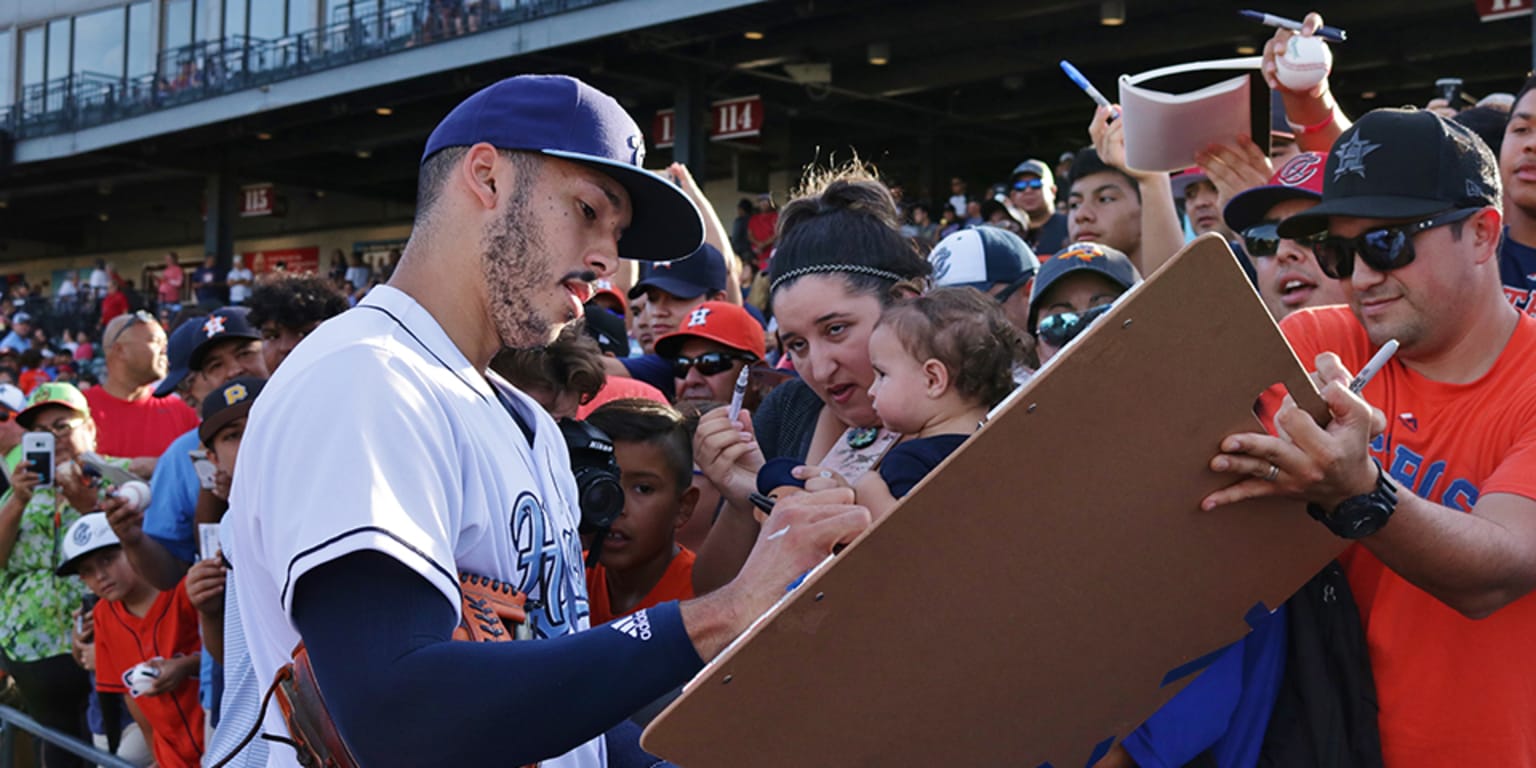 Astros shortstop Carlos Correa plays with the Corpus Christi Hooks on rehab