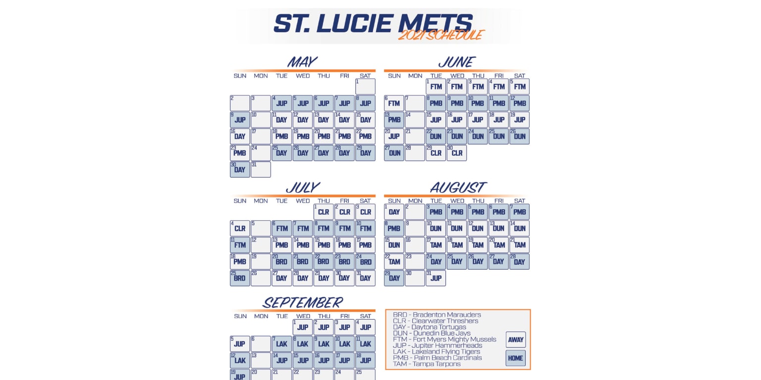 Mets Spring Training 2022 Schedule St. Lucie Mets Announce 2021 Schedule | Mets