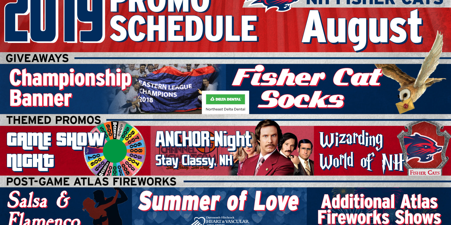 Fisher Cats August Promotions Game Show Night, Wizarding World & Stay