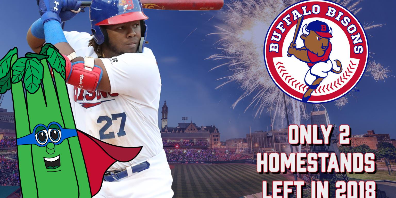 Buffalo Bisons third baseman Vladimir Guerrero Jr. (27) celebrates