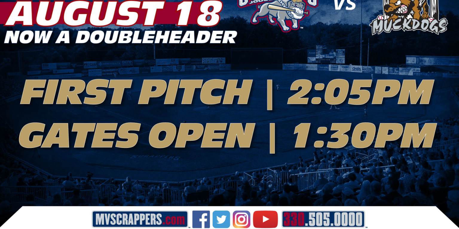 Scrappers Game on Sunday, August 18 Now Scheduled as a Doubleheader