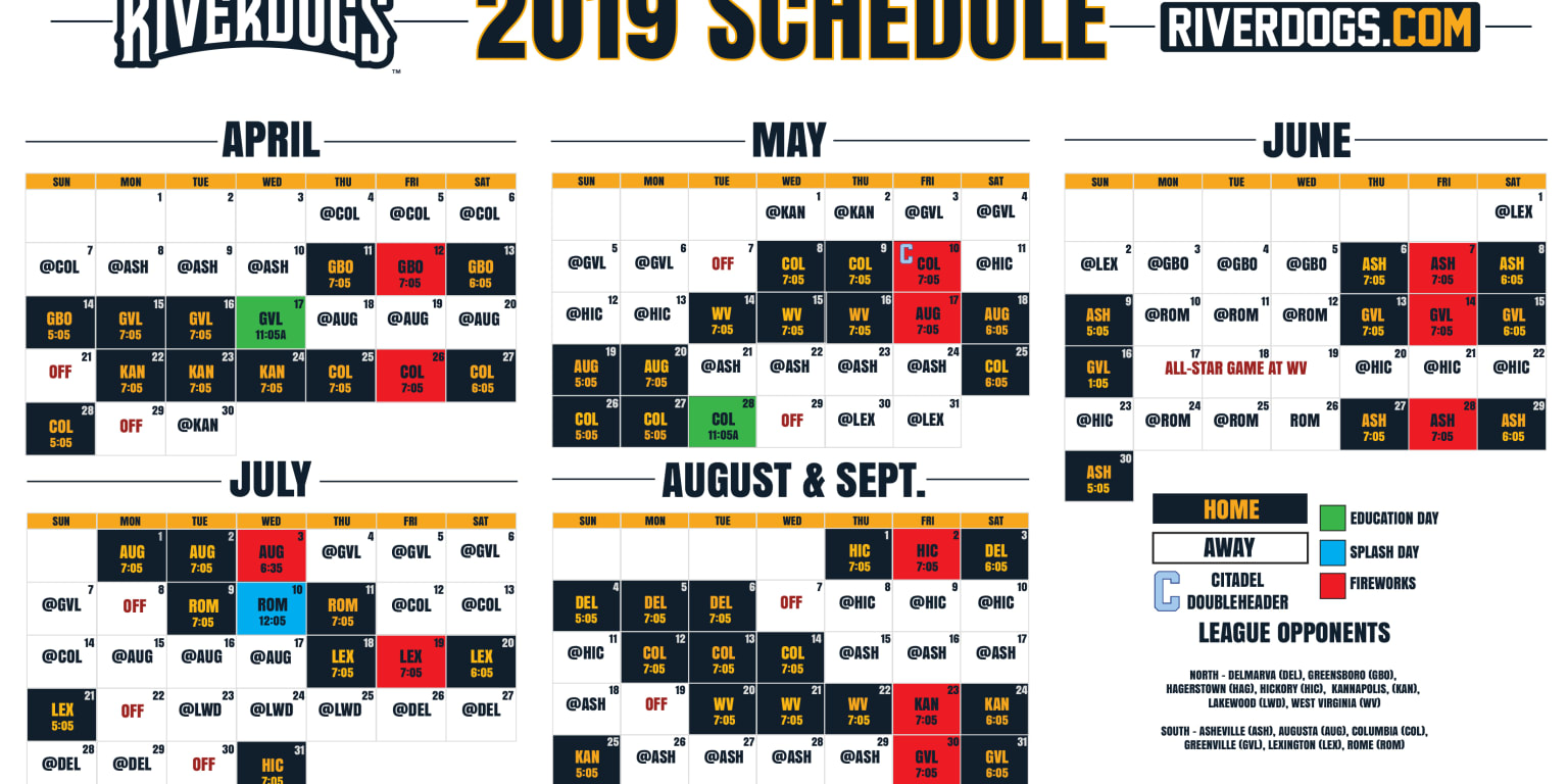 Riverdogs Schedule 2022 Riverdogs Release 2019 Schedule | Riverdogs