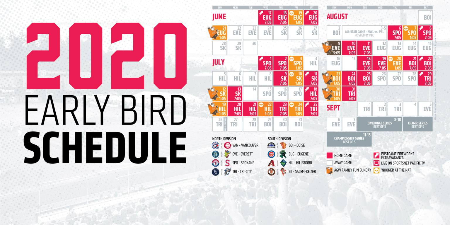 Canadians Announce 2020 Early Bird Schedule