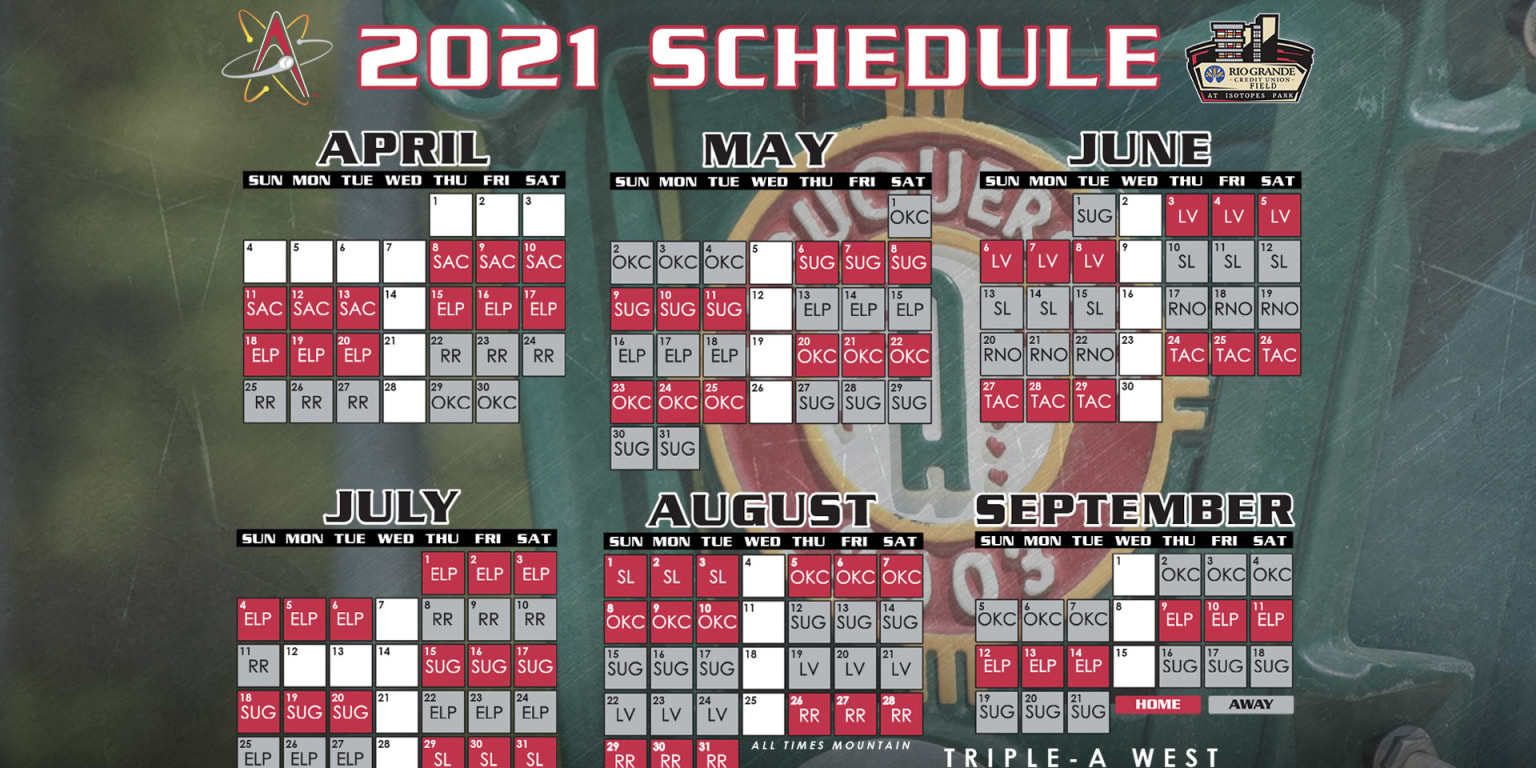 Isotopes Schedule 2022 Isotopes Announce 2021 Schedule | Isotopes