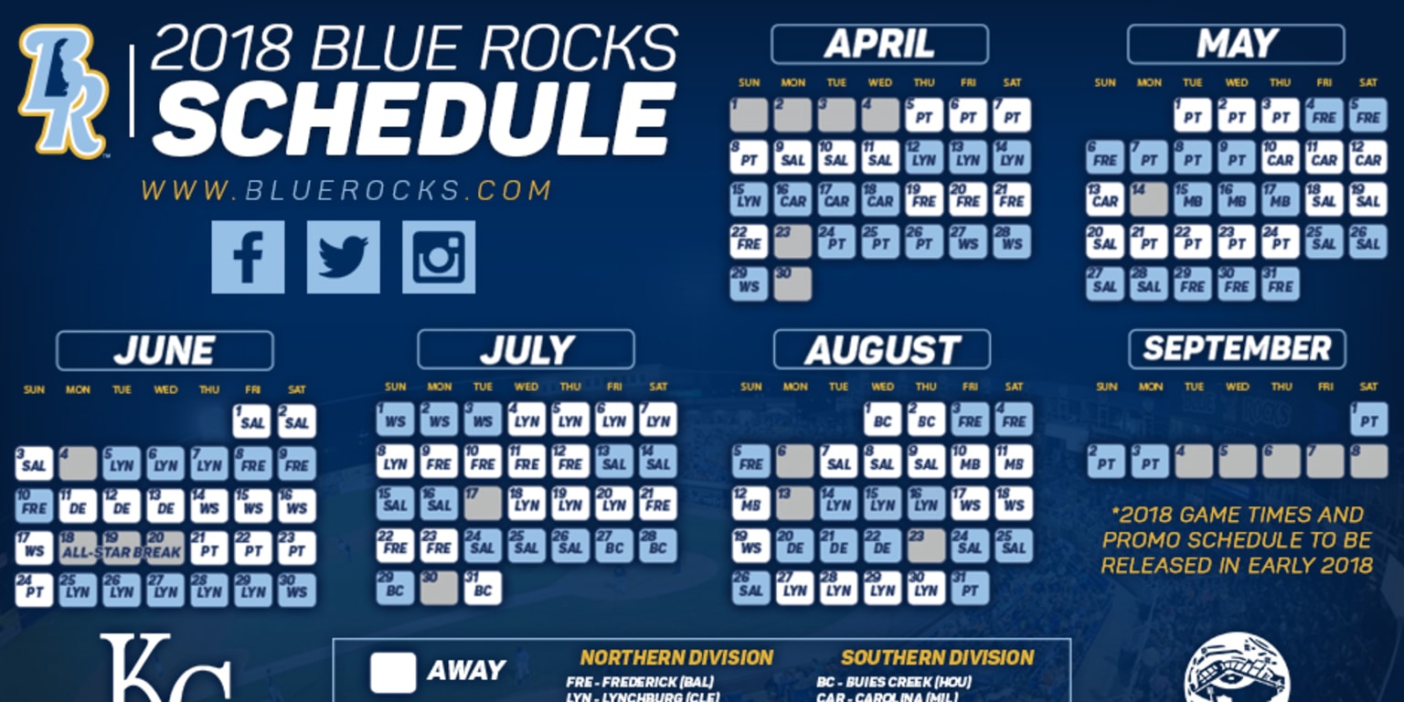 Blue Rocks Release 2018 Schedule