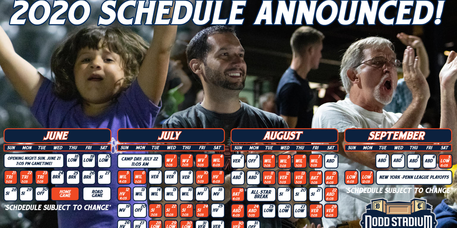 2020 Schedule Announced