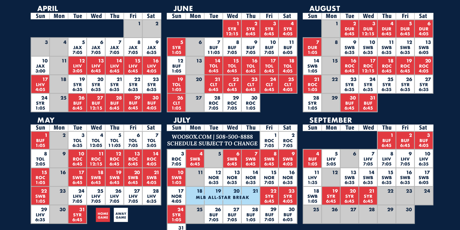 Woosox Schedule 2022 Printable Printable World Holiday