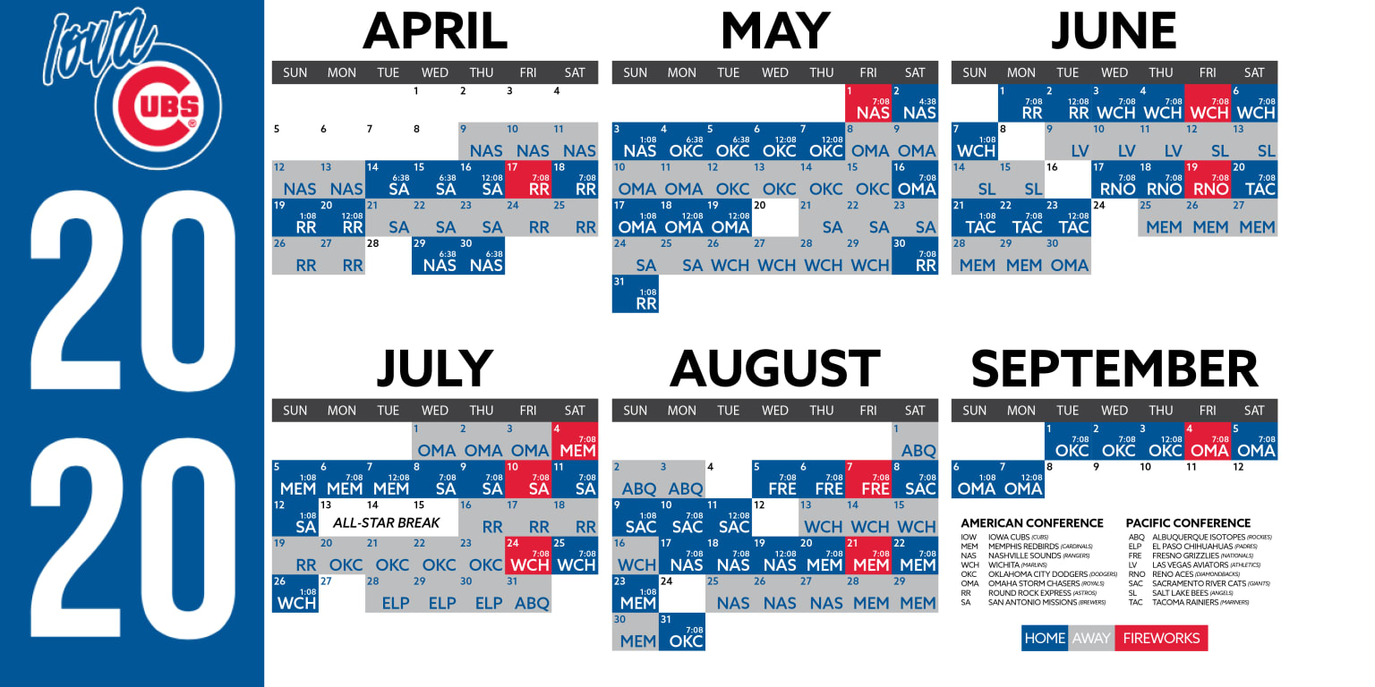 Iowa Cubs Announce 2020 Schedule MiLB