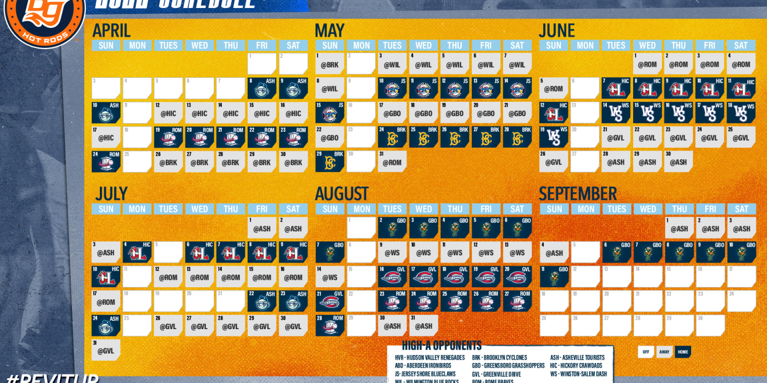 Hot Rods Reveal 2022 Schedule MLBDraftLeague